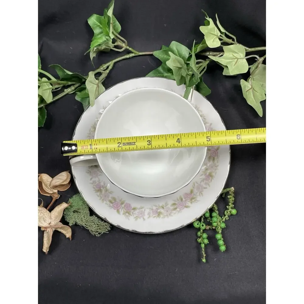 Vintage Dansico Teahouse Rose teacup and saucer set With Pink Florals